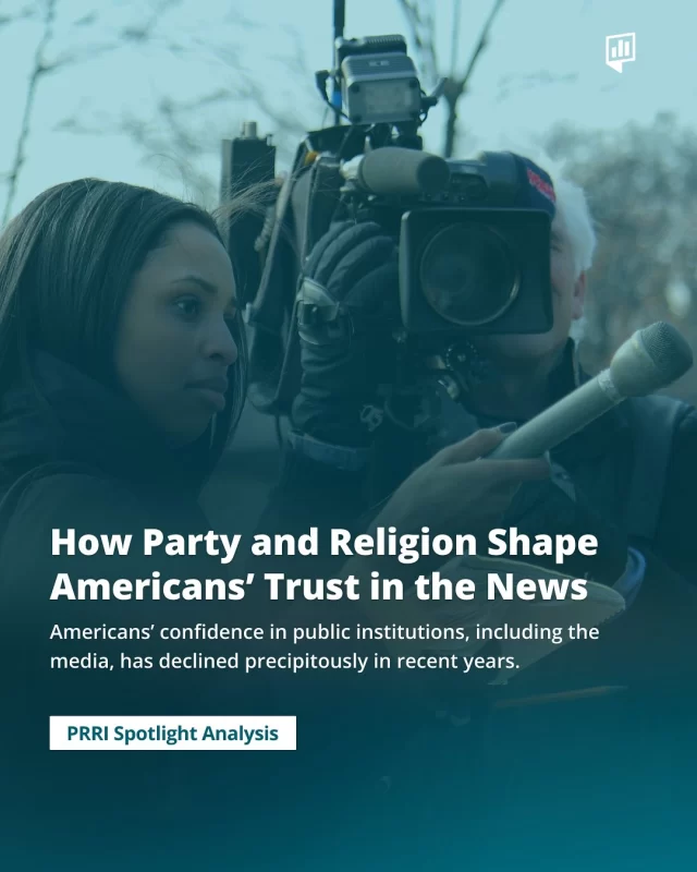 Americans’ confidence in public institutions, including the media, has declined in recent years. A new PRRI Spotlight Analysis examines which media sources Americans trust most for political news, as well as Americans’ confidence in news organizations and views of journalists in the current political climate.

Swipe through to explore the data and read more at PRRI.org or the link in our bio.